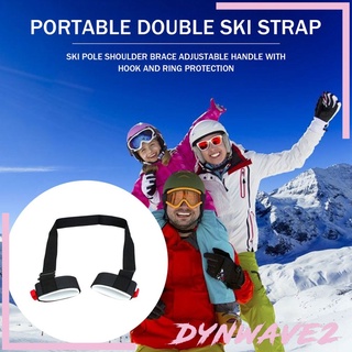 [DYNWAVE2] Correas de esquí para esquí, correa ajustable para hombro, mango de pestañas con sujetador acolchado, correa de bucle para adultos, niños