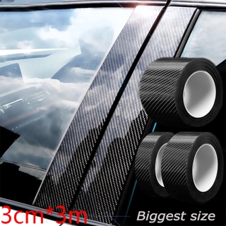 fibra de carbono coche pegatina diy pasta protector tira/auto puerta alféizar espejo lateral antiarañazos cinta de protección impermeable película