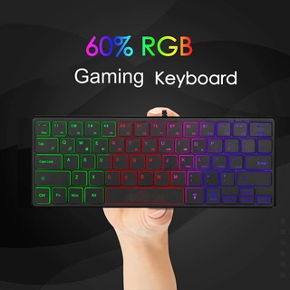 happy_64 teclas rgb teclado retroiluminado con cable luminoso para juegos de ordenador pc teclado