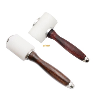 winter Leather Carving Hammer DIY Craft Punch Cutting Tool with Wood Handle Leathercrat
