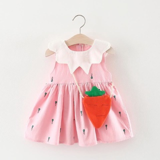Chica3Versión coreana ropa de verano de moda para niños ropa de verano de moda0-2-4Nuevo vestido rojo de niña de un año en línea (3)