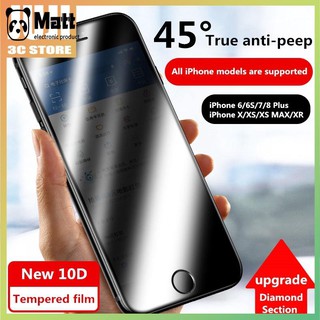 MATT Anti-see 10D Pantalla Completa Protector De Vidrio Templado iPhone 11 6 6S 7 8 Plus X XS max XR 11Pro