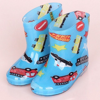 ❤ ❤Botas de lluvia antideslizante hombres y mujeres de dibujos animados zapatos de goma en los niños grandes botas de lluvia impermeables kindergarten moda lindo zapatos de agua