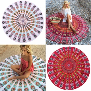 ON SALE Printed Round Beach Towel Tapestry Blanket Hippie Yoga Mat 60"