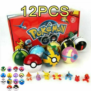 12 Pcs/Multiple Pokemon Poke Ball Figures Blasting Transform Ball Pikachu Toys New Year's Game