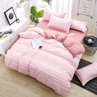 [hulianhome] Juego de ropa de cama de vida rosa, funda de edredón suave y sábana de cama con 2 fundas de almohada