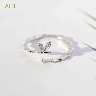 act regalo joyería mujer niña ajustable hojas anillo abierto nuevo plata cobre abierto dedo cadena