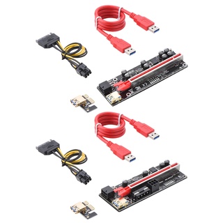 USB3.0 PCI-E Riser Express 1X to 16X Adapter Card SATA 15Pin to 6 Pin Power