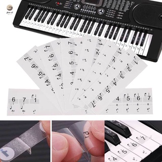 pegatinas transparentes para piano, teclado musical, etiquetas de notas 54 61 88 teclados
