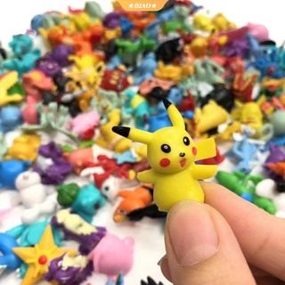 Juego de figuras de Pikachu de juguetes de Pokémon, adornos para tartas, juguetes de PVC de 1-2 pulgadas, figuras de acción de Pokémon, 144 piezas-BK