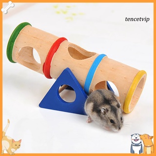 [Vip]Wooden Hamster Pet Seesaw Barrel Tube Tunnel Cage House Hide Play Climing Toy