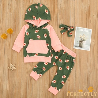 PFT7-ZZ bebé niñas de manga larga conjunto de trajes florales sudadera Tops pantalón diadema otoño invierno ropa conjunto (1)