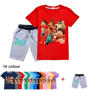 Baju LUCA de dibujos animados niño camiseta de algodón top 2pcs casual pantalones deportivos moda chica de manga corta verano nuevo traje (1)