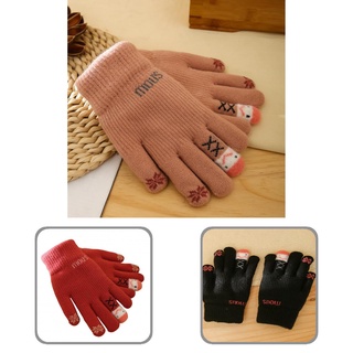 andfindgi invierno accesorios guantes de invierno señoras antideslizante de dibujos animados caliente guantes mantener caliente para salir