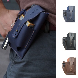 Cuero de la pu teléfono celular cinturón bolsa Mini bolsa de cintura estilo Vintage cinturón bolso de viaje senderismo uso al aire libre