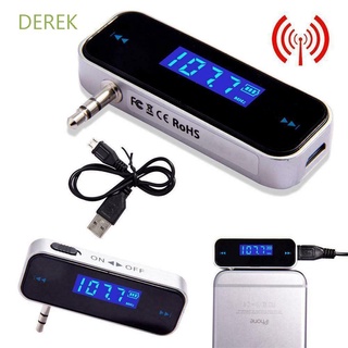 DEREK Mini transmisor FM Durable reproductor de música inalámbrico transmisor portátil coche Kit para auriculares AUX 3,5 mm batería incorporada carga USB Mp3 Play (1)