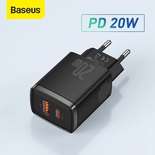 Baseus Dual USB Puerto 20W Cargador Soporte Tipo C PD Carga Rápida Para iPhone 12