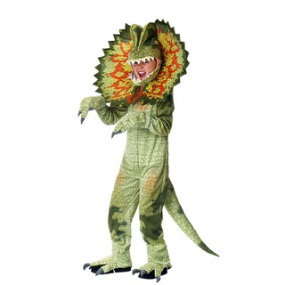Niños Halloween Cosplay Disfraces Niño Verde Triceratops Dinosaurio Juego De Fiesta Rol Vestir Traje
