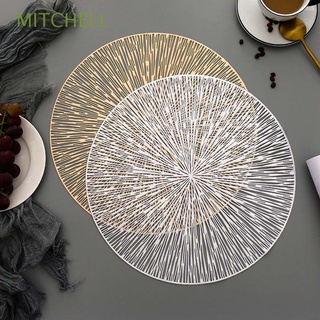 MITCHELL Non Slip Placemat Wedding Tableware Pad Coaster Hibiscus Flowers Party 1/4pcs Round Washable Decorative Heat Insulation Pads/Multicolor