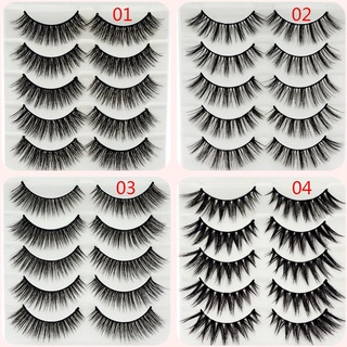 Meiya Skonhed 5 Pares De herramientas De maquillaje Para ojos femeninos Wispy Fluffy pestañas postizas 3d (3)