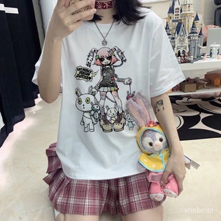 mikan tsumiki de dibujos animados anime kawaii dulce niñas japón streetwear harajuku casual tops ulzzang vintage e-girl verano de las mujeres t-shirt tdzj