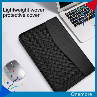 ONEM Laptop Sleeve Large Capacity Waterproof Faux Leather Notebook Liner Sleeve Bag for Macbook Air/Pro