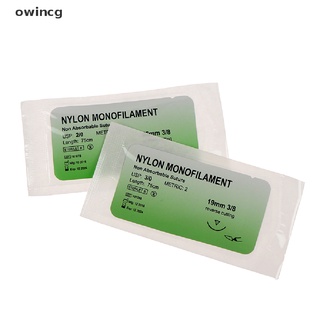 owincg 12 unids/set medical aguja suture nylon monofilamento hilo suture práctica kit cl