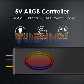Vodool profesional escritorio chasis ventilador de iluminación LED SATA Pin fuente de alimentación 5V ARGB controlador (5)