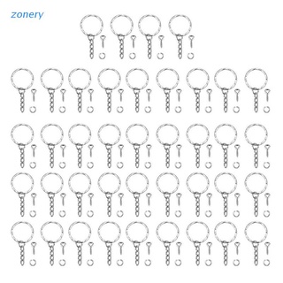 Zon 150 pzas anillo De llave dividido con cadena y anillos De saltar cadena color plateado piezas De cadena llave con Conector abierto (1)
