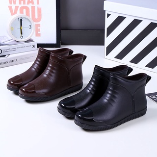 2021 antideslizante zapatos de lluvia de los hombres corto impermeable zapatos de los hombres de la parte superior baja botas de lluvia de cocina zapatos de goma overshoes coche lavado de pesca par zapatos (6)