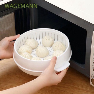 wagemann pasta microondas vaporizador arroz cocina vaporizador olla utensilios de cocina con tapa olla 1/2 niveles herramienta saludable cocina