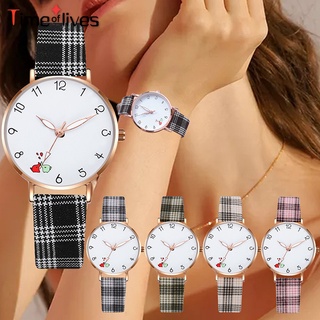 Reloj de cuarzo para mujer con pulsera de flores Casual puntero reloj con decoración de dibujos animados correa PU para mujer