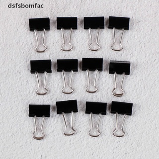 *dsfsbomfac* 12Pcs Black Metal Binder Clips File Paper Clip Photo Stationary Office Supplies hot sell (6)