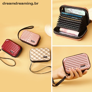 [dreamdreaming.br] Funda de tarjeta de crédito estilo órgano con cremallera para tarjetas de identificación PU, cartera, bolsa de tarjeta.