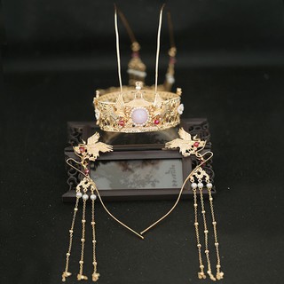 Corona de pelo Hanfu accesorios para el cabello horquilla disfraz tocado rendimiento foto retro borla antigua (1)