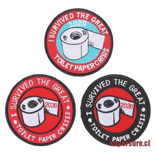 SUPERRE I SURVIVED THE GREAT Toilet Paper 2020 Embroidered Hook Loop Patch
