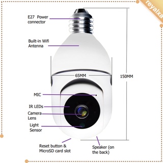Bombilla WiFi cámara de seguridad cámara de vigilancia del hogar cámara IP detección de movimiento para el hogar oficina mascota Monitor (1)