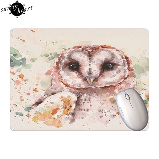 sunnyheart Ultra-thin Desk Pad Owl Watercolor Painting Desk Mousepad Wrist Rest Mat Washable for Office (8)