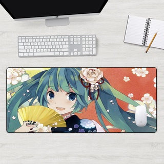 [80x30cm] Hot sales Hatsune Miku mousepad grande Gaming big Mouse pad Gamer Color bloqueo borde teclado ratón alfombrilla de juego