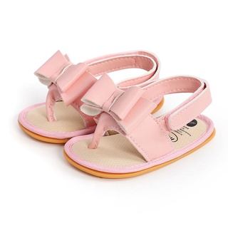 E6-Niño bebé niñas sandalias, plano Slingback Bowknot zapatos T correa Flip Flops diapositiva sandalias