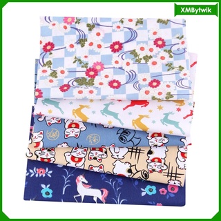 5 piezas de tela de algodón para coser tela de acolchado de grasa cuartos de tela paquetes de telas florales tela japonesa patchwork
