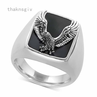 Anillo de plata de ley 925 para hombre anillos de águila símbolo de la joyería novio regalo de navidad elegante Hip Hop hombres águila anillo