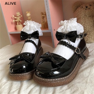 ALIVE Mary Jane shoes Japanese Style Lolita Shoes Bow tie Women Vintage Soft Girls Platform College Student Cosplay Costume Shoes 2021 (1)