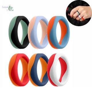 FOREVER20 - anillos transpirables para mujer, diseño de pareja, goma, anillos de silicona, estilo deportivo, 5,7 mm de ancho, 2 mm de grosor, doble color, Multicolor
