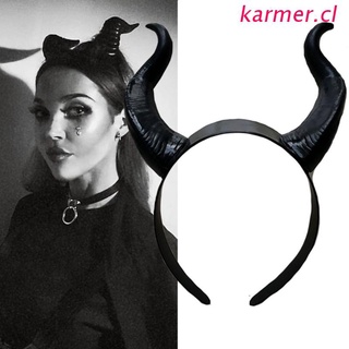 kar3 halloween bruja negro largo cuerno de buey diadema película demonio mal reina purpurina pelo aro gótico cosplay disfraz accesorio tocado