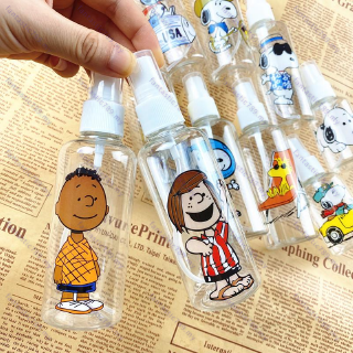 Fantastic789 1Pc 50ml/100ml de dibujos animados Snoopy transparente vacío Spray botella de plástico Mini contenedor recargable botellas cosméticas contenedores (8)