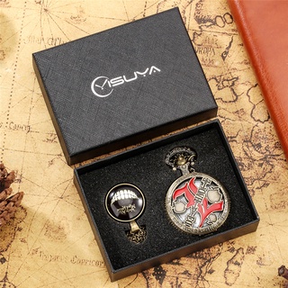 Steampun Death Note Design hombres mujeres cuarzo reloj de bolsillo número árabe colgante cadena conjunto con caja