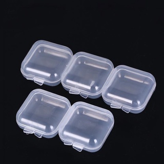 6 unids/Set Mini caja de almacenamiento cuadrada para joyas, * CM, contenedor de plástico transparente de una sola pieza (3)