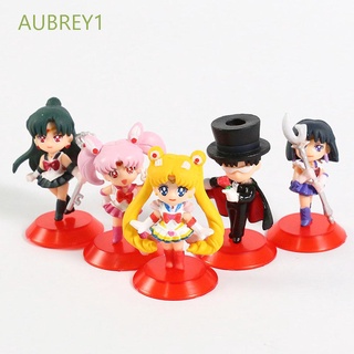 Aubrey1 5 unids/set figura modelo regalos muñeca adornos Sailor Moon figuras de acción miniaturas Anime Scultures modelo coleccionable PVC muñeca juguetes figuras de juguete