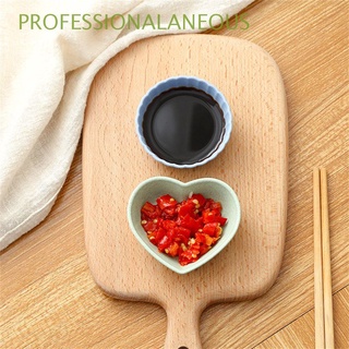 PROFESSIONALANEOUS Kitchen Seasoning Bowl Sauce Oil Heart-shaped Dish Tableware Salt Sauce Vinegar Practical Small Plates/Multicolor